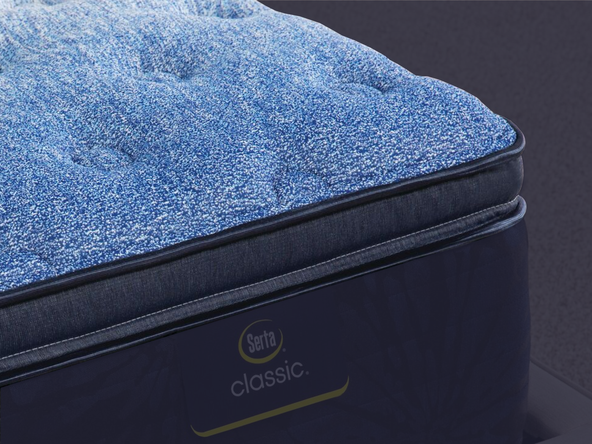 Close up image of a pillow top mattress