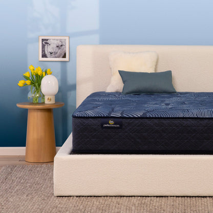 Serta Perfect Sleeper plush mattress in bedroom on beige bed||feel: plush||level: ultimate