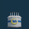 Video of a Serta sheep popping out of a cake with Serta logo on the side celebrating our 25th anniversary of the Serta sheep.