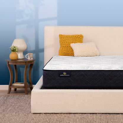 Serta Perfect Sleeper plush mattress in bedroom on beige bed||feel: plush||level: standard