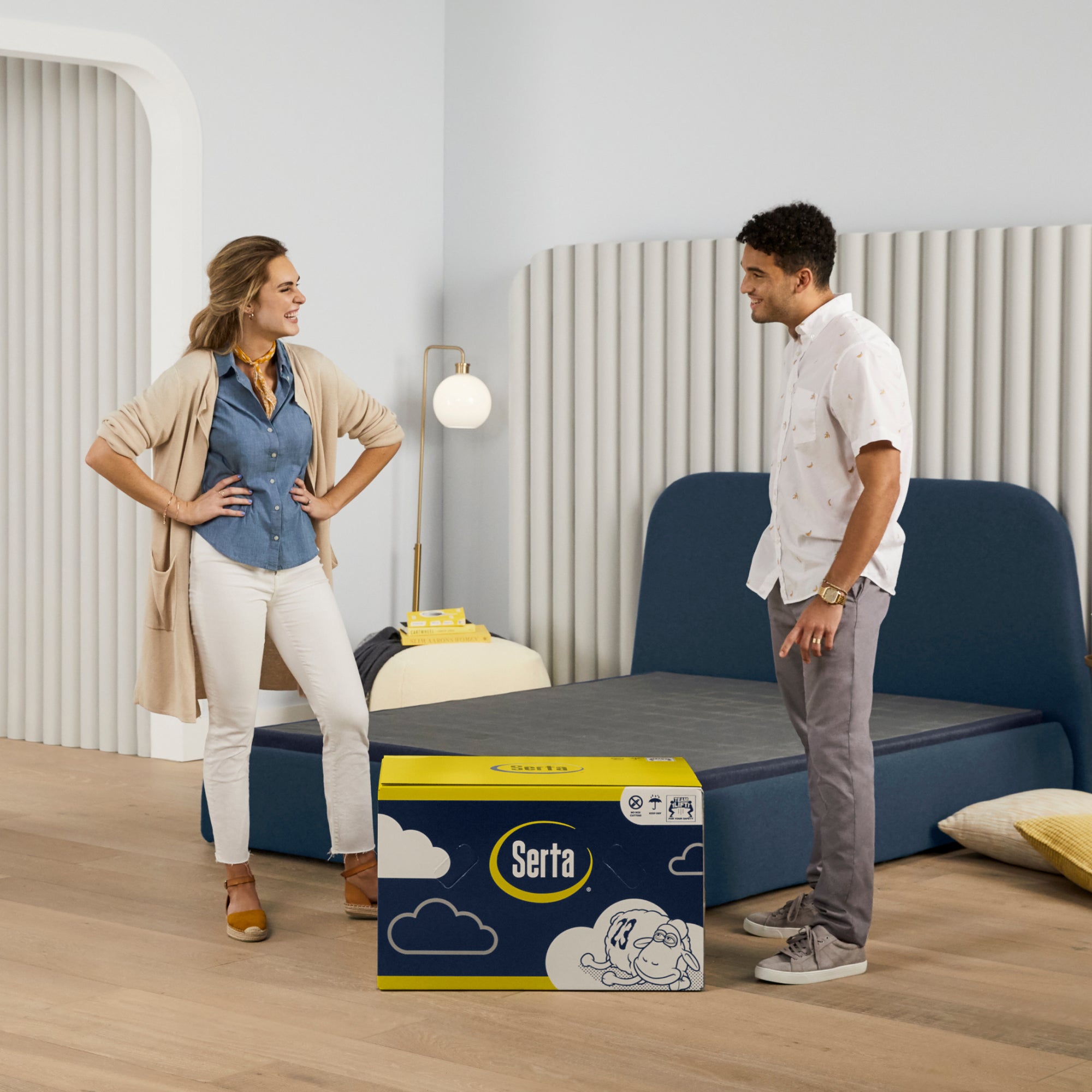 Serta mattress in a shop box